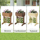 Raised Garden Bed, Standing Vertical Horticulture Planter Box for Backyard, Patio, Balcony, Planter for Flowers Herbs Vegetables for Indoor & Outdoo Decor with Trellis (Natural) by GreenHaven Gardens
