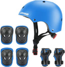 Kids Bike Skateboard Helmet Pad Set,Toddler Cyling Protective Gear Knee & Elbow Pads Wrist Guards for 5-8-10-12-14-16 Years Girls Boys Bicycle Scooter Roller Skate Inline Skating Rollerblading by TinyTreasures Baby Boutique