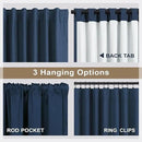 Navy Blue Curtains 102 Inches Long for Livingroom 2 Panels 100% Blackout Back Tab Pocket Cooling Sun Heat Light Blocking Linen Curtains for Bedroom Dining Room 8.5 FT Dark Blue Black Out Drapes Winter by CozyNest Decor