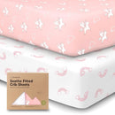 KeaBabies 2-Pack Organic Crib Sheets for Boys, Girls - 52x28 Fitted Crib Mattress Sheet Neutral, Breathable Jersey Cotton Cover for Baby Bed, Toddler Mattress, Soft & Cute Prints (Dreamland) by TinyTreasures Baby Boutique