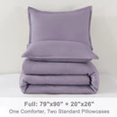 Litanika Grayish Lavender Purple Comforter Set Full Size, 3 Pieces Lightweight Solid Bedding Comforter Set, All Season Fluffy Bed Set (79x90In Comforter & 2 Pillowcases) by CozyNest Decor