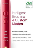 Aquasonic Vibe Series Ultra-Whitening Toothbrush – ADA Accepted Electric Toothbrush - 8 Brush Heads & Travel Case – 40,000 VPM Motor & Wireless Charging - 4 Modes w Smart Timer – Ruby by CozyNest Decor