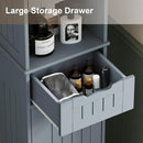 ChooChoo 67" Tall Bathroom Storage Cabinet Freestanding with Adjustable Shelves, Narrow Storage Linen Cabinet with 2 Doors and 1 Drawers for Bathroom, Living Room, Kitchen, Grey by CozyNest Decor