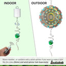 Wind Spinner Tail Gazing Ball Spiral Decorative Wind Spinner Sun Catcher 11inch Tail and 2 inch Glass Orb. Indoor Outdoor Garden Decoration Wind Sculptures-13 inch Height (Green) by CozyNest Decor