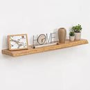 Floating Shelves for Wall, 42" Live Edge Solid Elm Wood Floating Shelf, Wall-Mounted Display Shelves with Invisible Heavy-Duty Metal Bracket, Floating Shelf for Living Room Kitchen, Natural by CozyNest Decor