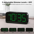 Battery Operated Digital Clock: Cordless Small Alarm Clock for Bedroom Travel - Large Numbers 4 Dimmers for All Ages Green Digits by TinyTreasures Baby Boutique