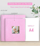 popotop Photo Album Self Adhesive with Picture Display Window,60 Pages DIY Scrapbooking Supplies Kit for 4x6 10x12 Picture,Linen Cover Memory Book for Baby Wedding, with Scraper and Metallic Pen by TinyTreasures Baby Boutique