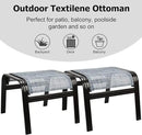Outdoor Foot Stools Gift for Patio Ottoman Footrest Aluminum Portable Seat Wicker Furniture Stackable Dining Ottoman 2 Pack Blue by CozyNest Decor