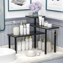 JayRex Countertop Corner Shelf, 3 Tier Shelf Moveable Organizer for Bathroom Counter, Make Up, Dresser Table, Desktop Shelf (Black) by CozyNest Decor