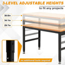 HABUTWAY Height Adjustable Workbench 60" 2000 Lbs Capacity Solid Wood Work Station Heavy-Duty Work Tables with Power Outlets for Garage Party Shop Office by GreenHaven Gardens