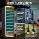 Upgraded 190 Bottles Wine Cooler Refrigerator,24 Inch Wide Wine Fridge with Professional Temperature Control System, Freestanding or Built-in installation, Quiet Operation by CozyNest Decor