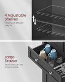 VASAGLE Pantry Cabinet, 71.7-Inch High Freestanding Tall Cupboard Storage Cabinet with a Drawer, 2 Cabinets, 4 Adjustable Shelves, 6 Door Shelves, for Living Room, Kitchen, Ink Black UBBC561B12