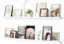 Heimlove Picture Ledge Shelf, Floating Shelves Set of 2, 56 Inches Picture Shelf for Wall with Ledge, Kids Bookshelf Wall Mounted for Living Room Bedroom Decor Books Photo Frames, White by CozyNest Decor