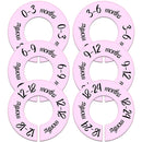 Pro Goleem Baby Closet Dividers Pink Baby Closet Organizer for Nursery Baby Clothes Size Age Dividers Fits 1.5" Rod 6 PCS by TinyTreasures Baby Boutique