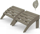 GREENVINES Adirondack-Ottoman | Wood Grain | Set of 2 | HDPE Plastic | Outdoor Footrest | All Weather | Foot Rest | Foot Stool | Desert Brown | for Adirondack Chair by CozyNest Decor
