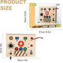 Joyreal Montessori Busy Board Wooden Sensory Toys for Toddler with LED Light Up Switch, Baby Fidget Board Travel Toys for 18+ Months, 1 2 3 Year Old Boys Girls Toddler Toy Gifts (Mixed Lights) by TinyTreasures Baby Boutique