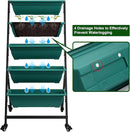 EDOSTORY 4.5 FT Height Vertical Garden Planter Removable Pale Green Raised Bed Box with 5 Container Boxes,Digging Claw Gloves,Trowel,Purning Shears for Outdoor Vegetables Flowers by GreenHaven Gardens