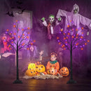 2Pack 4FT 100LED Black Halloween Tree Lights, Timer Function Halloween Trees with Purple and Orange Lights, Spooky Trees Light for Indoor Outdoor Halloween Decorations by CozyNest Decor