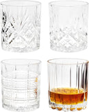 KANARS Whiskey Glasses Set of 4 - Multi Style Crystal Liquor Glasses 10 oz - Rocks Glass Barware For Scotch, Bourbon, Rum and Cocktail, Whisky Gifts for Men by CozyNest Decor