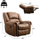 CANMOV Leather Recliner Chair Set of 2, Classic and Traditional Manual Recliner Chair with Comfortable Arms and Back,Manual Single Recliner Sofa for Living Room, Nut Brown by CozyNest Decor