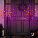 2Pack 4FT 100LED Black Halloween Tree Lights, Timer Function Halloween Trees with Purple and Orange Lights, Spooky Trees Light for Indoor Outdoor Halloween Decorations by CozyNest Decor