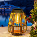 Solar Lanterns Outdoor Hanging Lights Waterproof Rattan Bamboo Solar Powered Light with Twine Handle Decorative Garden Table Lamp for Patio Yard Tabletop Tree Pathway Home Decoration by GreenHaven Gardens