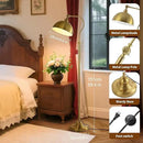 Bright LED Gold Reading Floor Lamp with Remote Control and Bluetooth Dimming,Living Room Bedroom Bedside Office Study Library Adjustable Standing Tall Lights, Unique Modern Brass Home Decor Essentials by CozyNest Decor