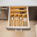 Umilife Kitchen Drawer Organizer, 12 Inch Silverware Utensil Tray Holder, Extra Deep, with Non-Slip Feet & Grooved Drawer Divider, 6 Slots Total Bamboo Wood Caddy for Flatware Cutlery Knives by CozyNest Decor