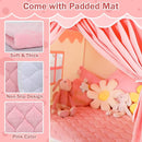 Wilwolfer Kid Tent with Mat, Star Lights - Kids Play Tents for Toddlers Kids Tents Indoor Playhouse - Princess Tent for Girls Toy House Gift (Pink with Cloth) by TinyTreasures Baby Boutique