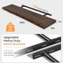 Fun Memories Solid Elm Wood Floating Shelves, 36 Inch Floating Shelves for Wall, Wall-Mounted Live Edge Wooden Shelves with Invisible Heavy-Duty Brackets for Books, Bathroom, Kitchen, Walnut Finish by CozyNest Decor