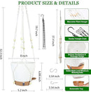 Hanging Planter for Indoor Plants 8 Inch, 2 Pack Hanging Baskets for Plants, Self Watering Hanging Flower Pots with Drainage Hole & 2 Kinds of Plant Hangers for Garden Home Decor (White, 8 inch) by GreenHaven Gardens