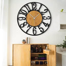 LEIKE 30" Oversized Large Wall Clocks,Silent,Non Ticking,Battery Operated Modern Round Big Wood Decorative Metal Wall Clock for Living Room, Bedroom,Kitchen,Farmhouse,Office Decor - Black,30 Inch by CozyNest Decor
