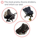 Stroller Sun Shade - Universal UV Protection Cover for Strollers Sunshade with See Through, Clip-On Sun Blocker, Sun Shield for Baby, Breathable Adjustable Fit, Full Coverage, M Black by TinyTreasures Baby Boutique