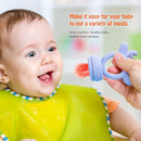 Baby Solids/Frozen Fruit Feeder Pacifier, Infant Teether Toy 4M+, BPA-Free Silicone Pouch & Nipple, Safely Introduce Solids, Teething Relief, 2-Pack (Deer - Green Purple, S/M/L) by TinyTreasures Baby Boutique