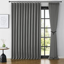 KEQIAOSUOCAI Pinch Pleated Wide Drapes 108 Inches Long,80 Inch Wide Each Panel Sliding Door Curtains with Hooks, Thermal Insulated Room Divider Large Draperies 2 Panels Grey W80 x L108 by TinyTreasures Baby Boutique