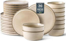 GBHOME Ceramic Dinnerware Sets for 12, 36 Pieces Stoneware Plates and Bowls Sets, Reactive Glaze Dishes -Scratch Resistant, Dishwasher&Microwave Safe by CozyNest Decor