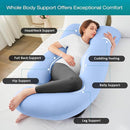 Sasttie Pregnancy Pillows for Sleeping, Jumbo U Shaped Cooling Full Body Pillow with Removable Cover, Pregnant Women Must Haves, Maternity Essential, Light Blue by TinyTreasures Baby Boutique