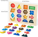 Shape Puzzles Wooden Puzzles for Toddlers, Peg Puzzle Educational Shape Sorter Toys Wooden Shape Board Puzzles, Preschool Learning Educational Toy for Baby Girls Boys by TinyTreasures Baby Boutique