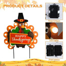 2 PCS Fall Decorations Outdoor Metal Happy Thanksgiving Decorative Garden Stakes with Led Light Welcome Pumpkin Turkey Yard Signs Fall Harvest Lawn Garden Lawn Pathway Decor by CozyNest Decor