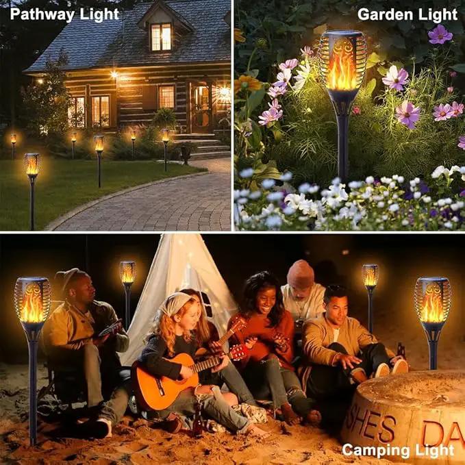 4Pack Solar Torch Light with Flickering Flame, Upgraded 3in1 Solar Lights Outdoor Hanging Lantern, Waterproof Landscape Decoration Lighting for Garden Yard Pathway Driveway, Auto On/Off, photo 6 of 7