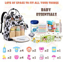 Baby Diaper Bag Backpack, Travel Diaper Bags for Baby Girl Boy Large Capacity Baby Bag Backpack for Women Cow Print by TinyTreasures Baby Boutique