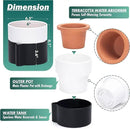 Phoenix Vine 6.5 Inch Self-Watering Planter Pot with Terracotta Insert, Deep Water Reservoir, and Ceramic-Alike BPA-Free Plastic Pot for Plant, Modern Planter for Houseplants, Black/White, 53-C-S-7 by GreenHaven Gardens