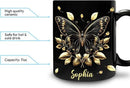 Hyturtle Personalized Yellow Butterfly Mug - Butterfly Gifts For Women Lovers - Animal Gift For Bird Lover Her - Bird Gifts For Mom on Mother Day - Custom Name Coffee Cup Ceramic Mug 11 Oz 15 Oz by CozyNest Decor