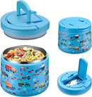 Soup Thermo for Hot Food Kids 14oz Lunch Containers with Buckle Lid Wide Mouth Hot Food Jar Vacuum Insulated Stainless Steel Bento Box Leakproof with Spoon (Truck) by TinyTreasures Baby Boutique