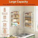 IBUYKE Spice Rack Wall Mount,4 Tier Hanging Seasoning Organizer,Spice Rack for Wall for up to 50 Jars,Spice Organization for Kitchen Cabinet,Living Room,Bathroom,Pantry,Natural TLJ016R by CozyNest Decor