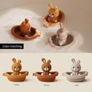 Nueplay Bathtub Toys for Toddlers 18M+，Baby Bath Toys with Animal Finger Puppets，Stackable Boat Train，Easter Bunny Gifts for Baby & Toddlers Set of 6 by TinyTreasures Baby Boutique