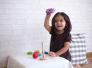 PlanToys Wooden 8 Piece Sorting and Stacking Ring Toy (5124) | Rainbow Color Collection |Sustainably Made from Rubberwood and Non-Toxic Paints and Dyes by TinyTreasures Baby Boutique