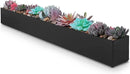 DR&Co Modern Rectangle Planter Box - 32" Metal Planter Ideal for Long Succulent, Rectangular Box for Table or Window Sill, Trough for Indoor Window, Black by GreenHaven Gardens