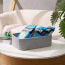 Large Shallow Organizing Baskets 15x11x5.1 Inches - Rope Woven Storage Bins for Bathroom, Shelves, Cube Closet, Mixed Grey 2 Packs by CozyNest Decor