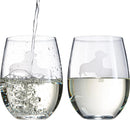 Daschund Stemless Wine Glasses Set Of 2 By Dog Lover Glass Gifts For Mom Dad Sisters by The Wine Savant
